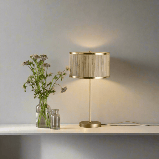 N I CREATIONS Stylish gold table lamp desk with elegant shade complementing home decor