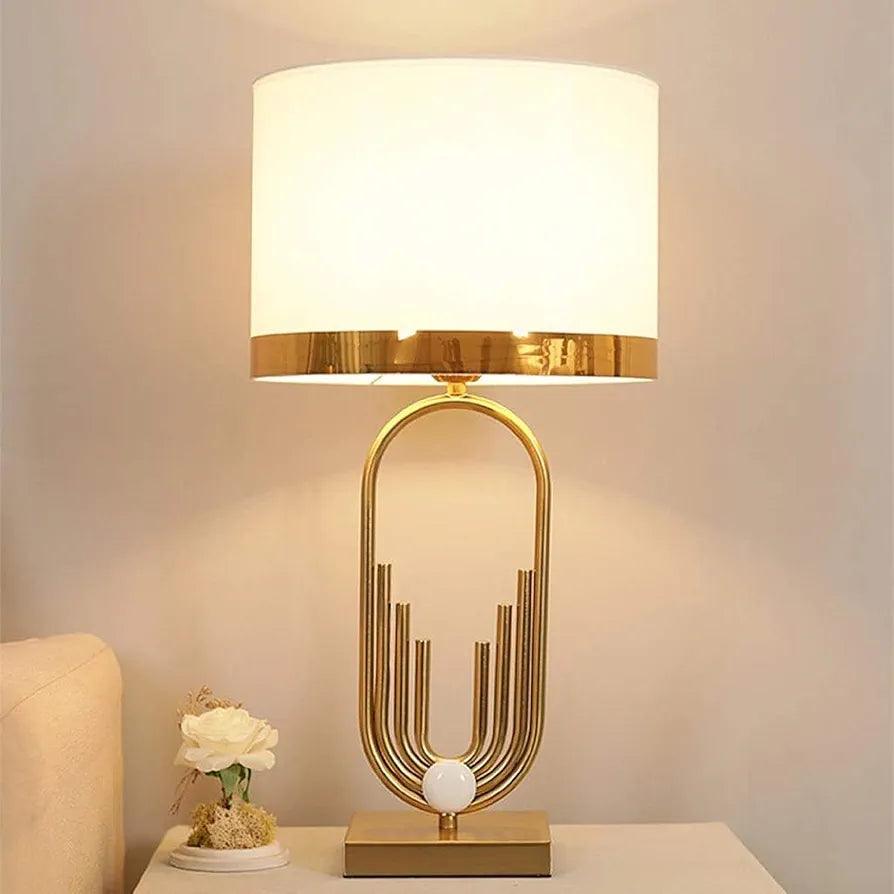 Stylish N I CREATIONS Table lamp desk with a gold base and elegant white shade for modern decor