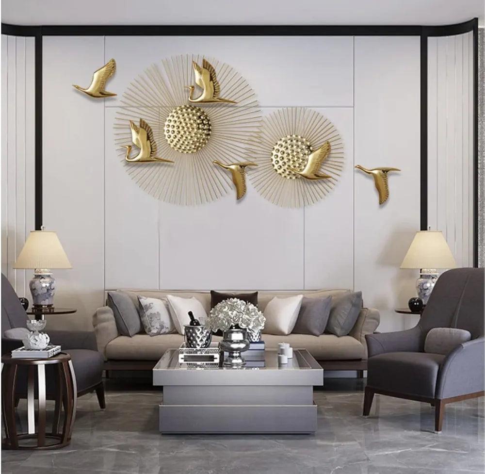 Home decor featuring N I CREATIONS wall birds art piece for stylish living room enhancement
