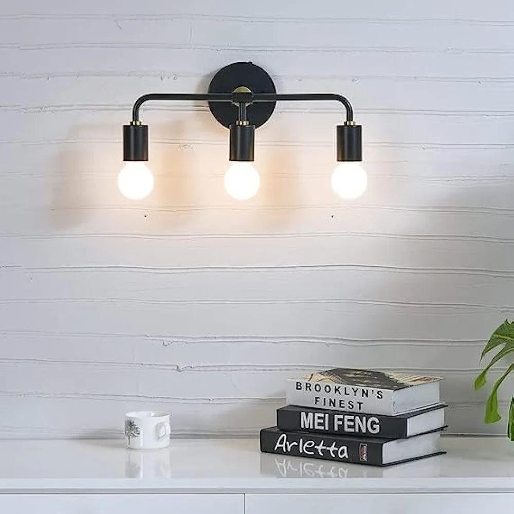 N I CREATIONS Wall Lamp with Three Bulbs for Modern Home Decor and Ambient Lighting