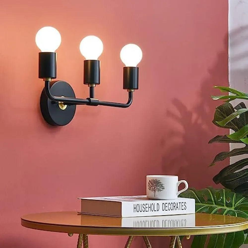 N I CREATIONS Modern Wall Lamp with Three Bulbs for Stylish Home Decoration